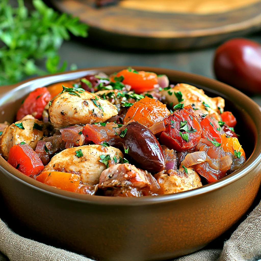 Tender Slow Cooker Mediterranean Chicken with Olives & Capers